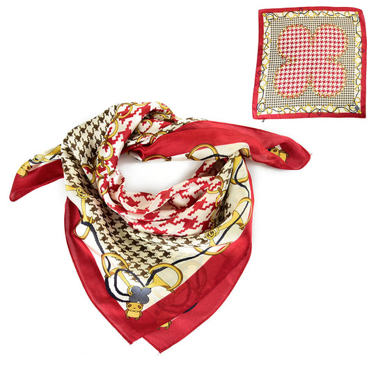 SF1264-RED New Fashion Houndstooth Kerchief