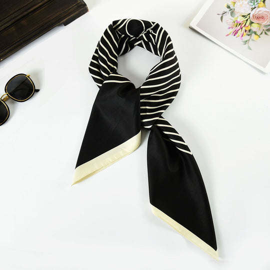 SF1273-BLACK Attractive Fashion Style Striped Kerchief