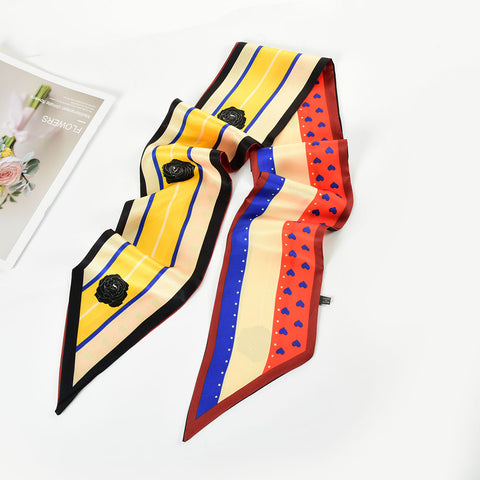 SF1283-YELLOW Attractive Fashion StyleScarf Love Flowers Decorated