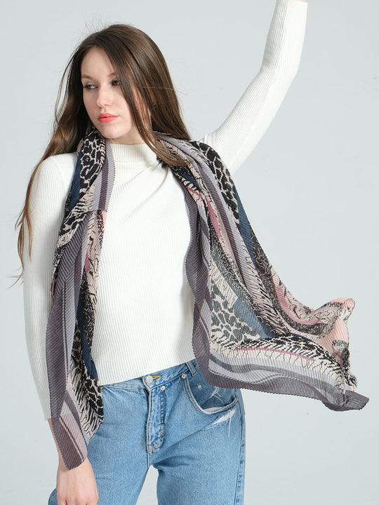 SF1286-KHAKI Attractive Texture Scarf For Autumn & Winter