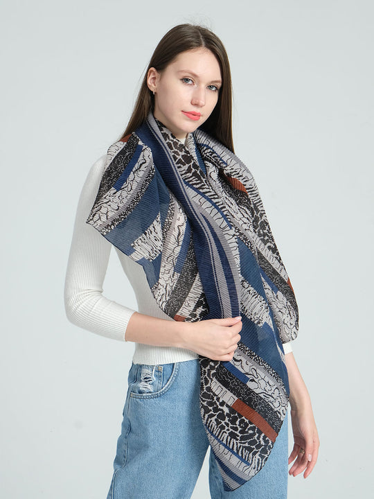 SF1286-NAVY Fashion Colorful Style Lady Scarf