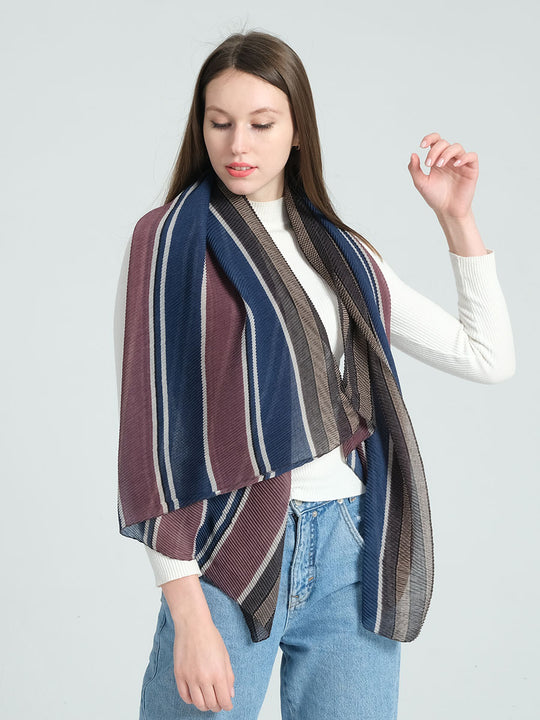 SF1287-NAVY Warm Shawl With Nice Color Relations