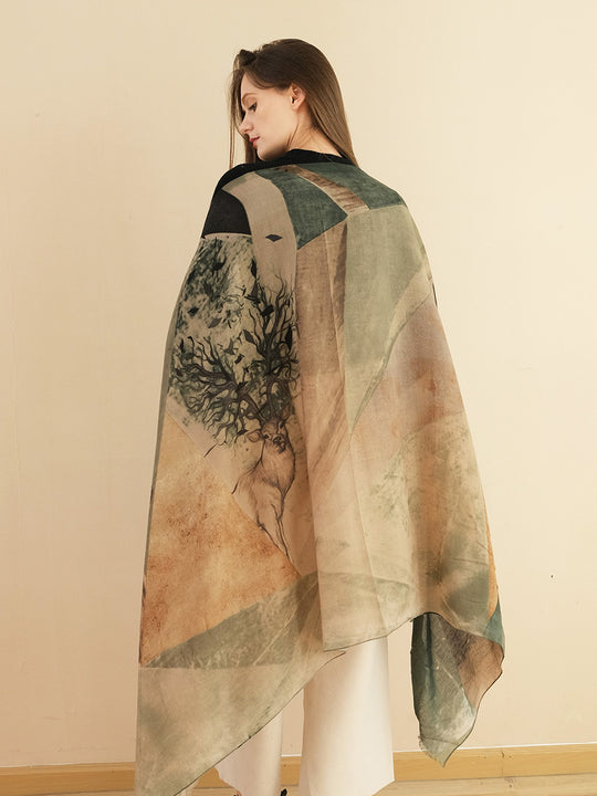 SF1290-GRN - Lady Winter Large Shawl Wraps