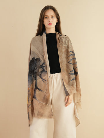 SF1290-KHA - Lady Winter Large Shawl Wraps