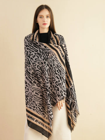 SF1291-KHA - Lady Winter Large Shawl Wraps
