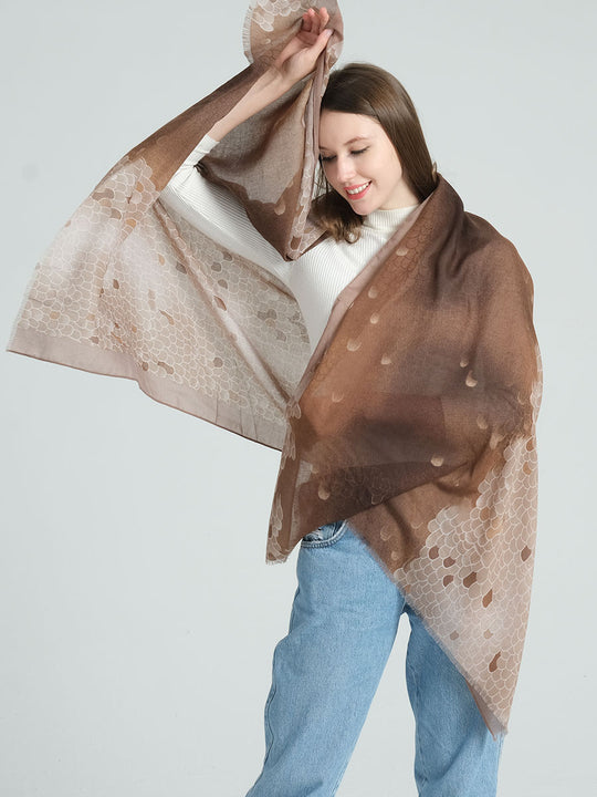 SF1292-KHA - Womens Oversized Scarf With Tassels