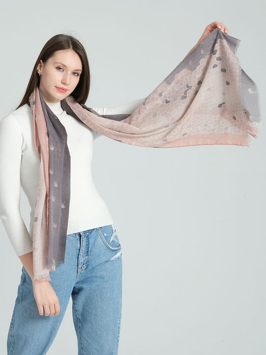 SF1292-PKN - Womens Oversized Scarf With Tassels