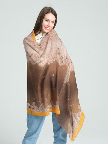 SF1292-YLW - Womens Oversized Scarf With Tassels