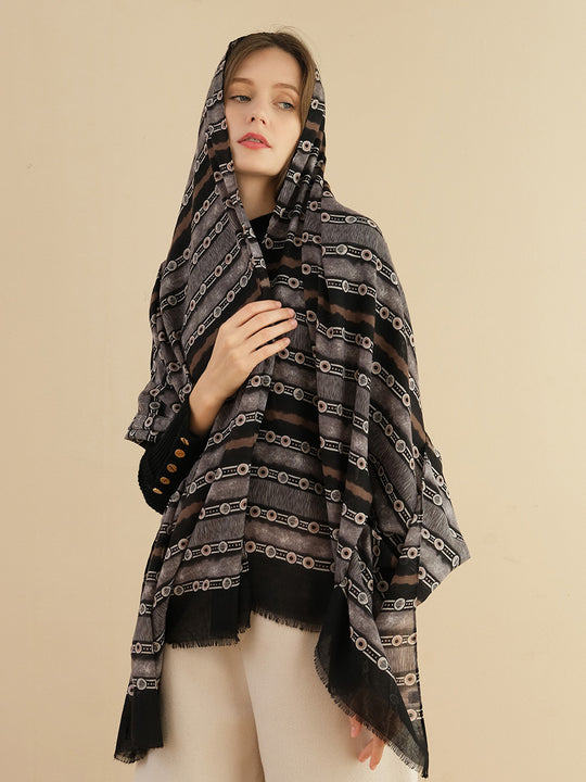 SF1293-BLK - Lady Winter Large Shawl Wraps