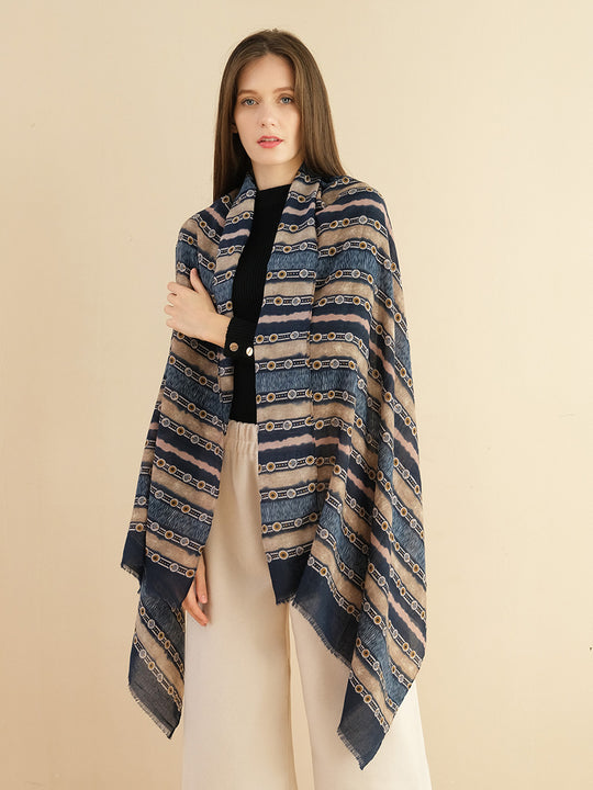 SF1293-NAV - Lady Winter Large Shawl Wraps
