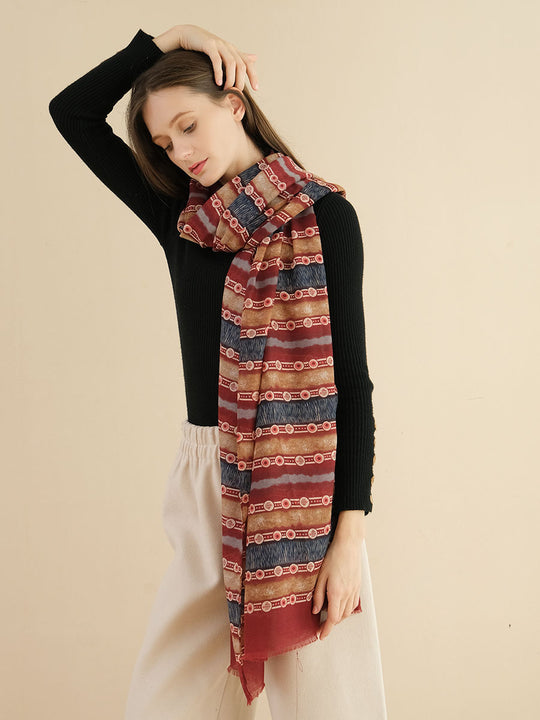 SF1293-RED - Lady Winter Large Shawl Wraps