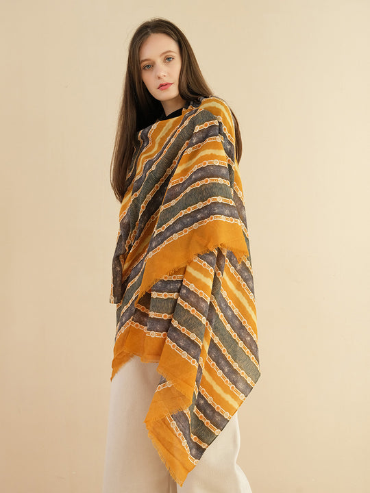 SF1293-YLW - Lady Winter Large Shawl Wraps