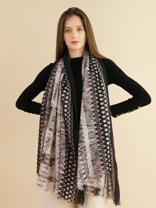SF1294-BLK - Lady Winter Large Shawl Wraps