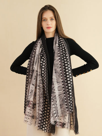 SF1294-BLK - Lady Winter Large Shawl Wraps