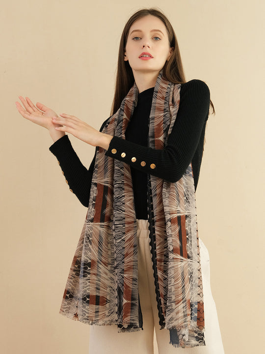 SF1294-NAV - Lady Winter Large Shawl Wraps