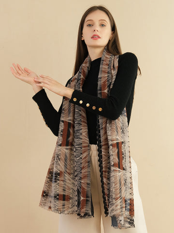 SF1294-NAV - Lady Winter Large Shawl Wraps