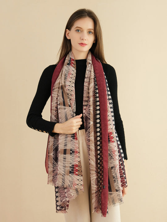 SF1294-RED - Lady Winter Large Shawl Wraps