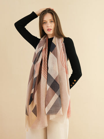 SF1295-PKN - Lady Winter Large Shawl Wraps