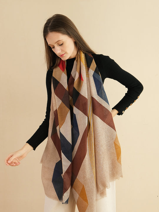 SF1295-YLW - Womens Oversized Scarf With Tassels