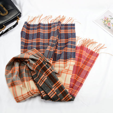 SF1316-RED - Ladies fashion color matching rainbow scarf