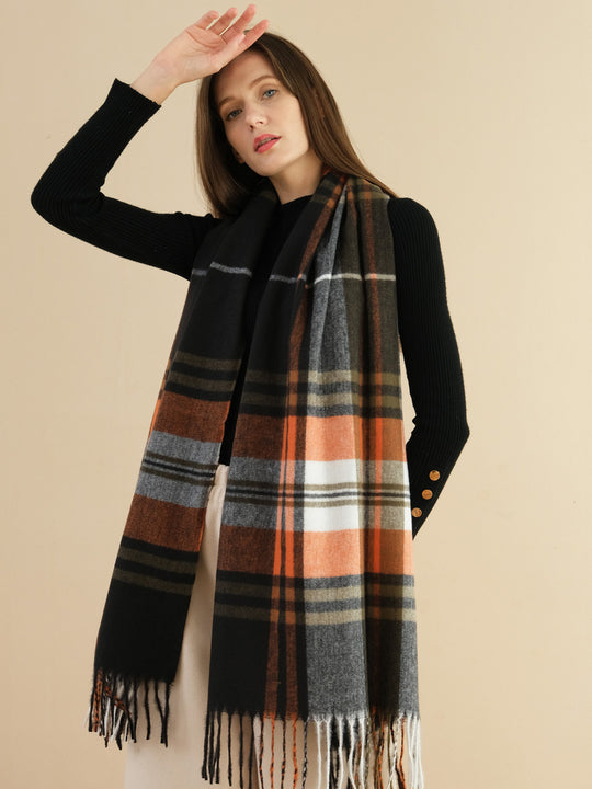 SF1317-BLACK - Lady Winter Large Shawl Wraps