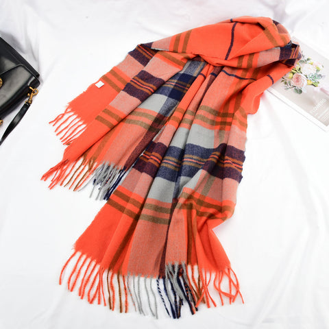 SF1317-ORANGE - Lady Winter Large Shawl Wraps