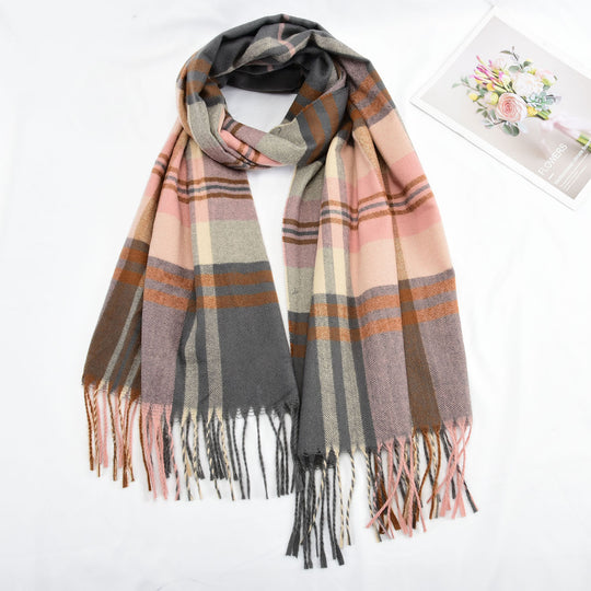 SF1317-PINK - Lady Winter Large Shawl Wraps