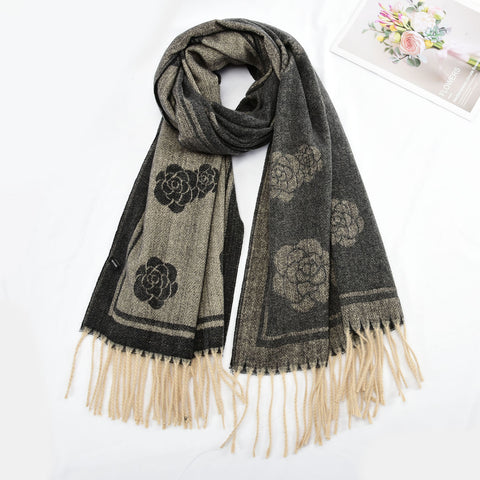 SF1319-BLACK-Ladies fashion sheep sticky bristle scarf