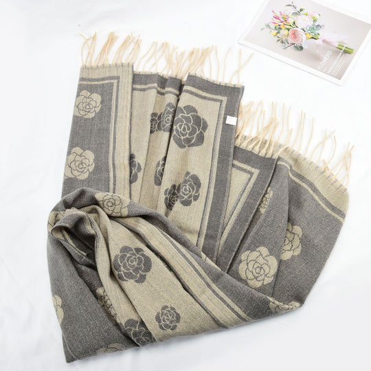 SF1319-GREY-Ladies fashion sheep sticky bristle scarf