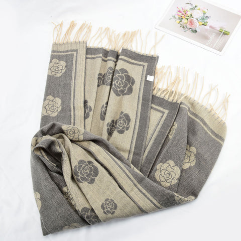 SF1319-GREY-Ladies fashion sheep sticky bristle scarf