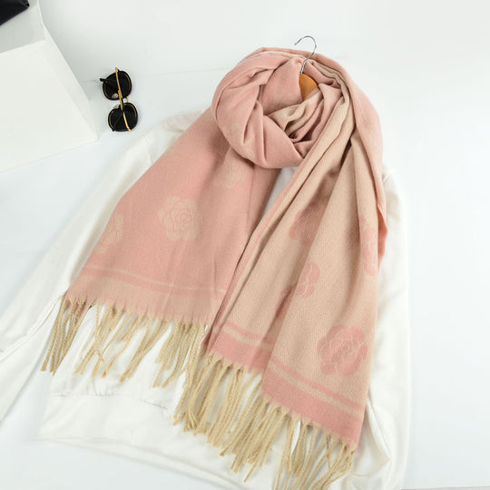 SF1319-PINK-Ladies fashion sheep sticky bristle scarf