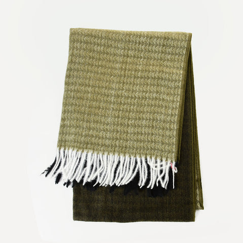SF1324-GREEN -  Ladies fashion triangle fringed scarf