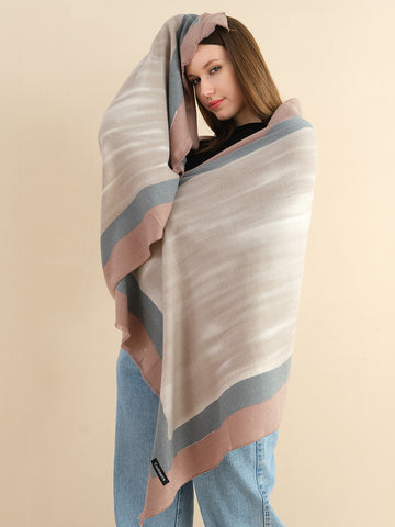 SF1333-KHA Charming Scarf With Transition Color Pattern Cashmere