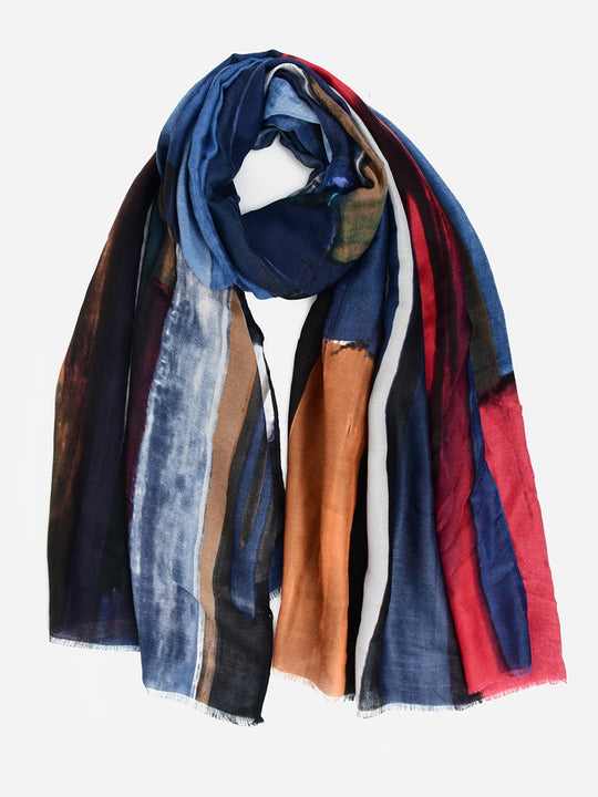 SF1340-BLU - Lady Winter Large Shawl Wraps