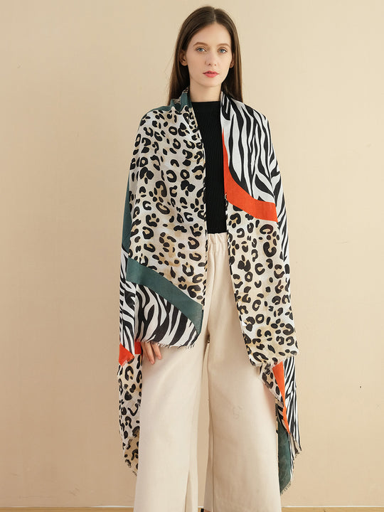 SF1341-ORE - Womens Oversized Scarf With Serpentine