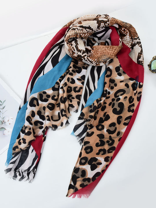 SF1341-PLR - Womens Oversized Scarf With Serpentine