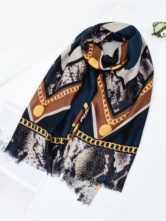 SF1343-BLU - Lady Winter Large Shawl Wraps