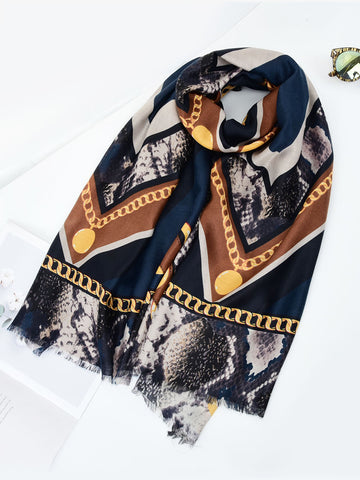 SF1343-BLU - Lady Winter Large Shawl Wraps