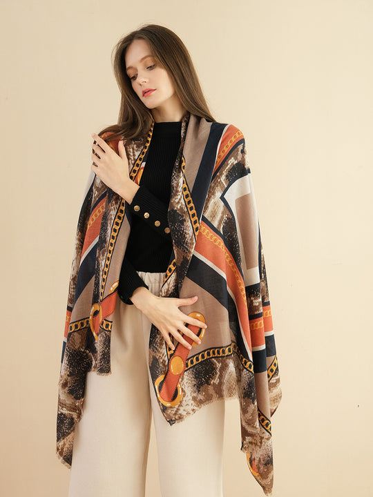SF1343-KHA - Lady Winter Large Shawl Wraps