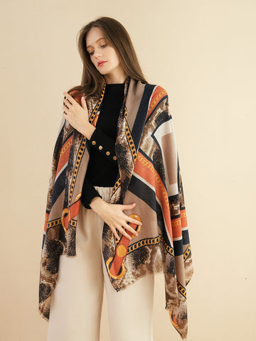 SF1343-KHA - Lady Winter Large Shawl Wraps