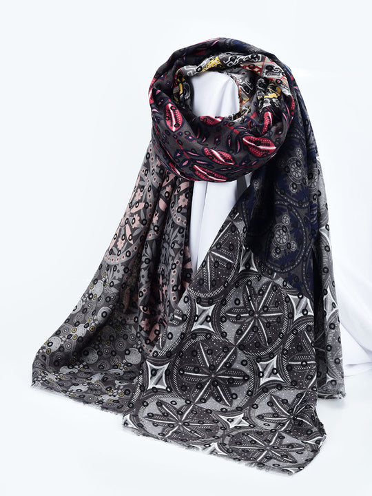 SF1344-GRY - Lady Winter Large Shawl Wraps