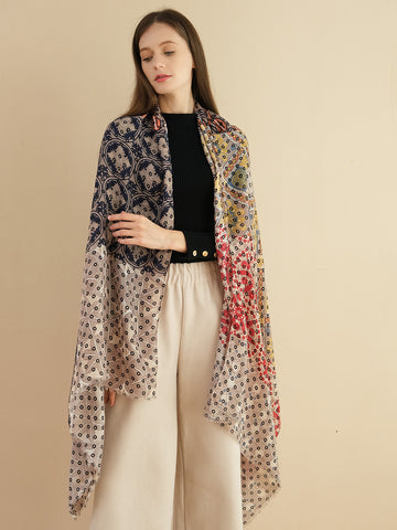 SF1344-KHA - Lady Winter Large Shawl Wraps
