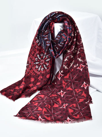 SF1344-RED - Lady Winter Large Shawl Wraps
