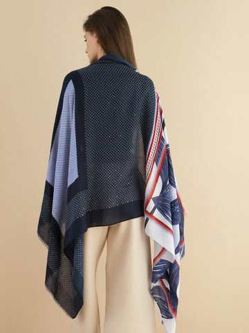 SF1347-BLU - Lady Winter Large Shawl Wraps