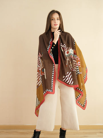SF1366-COF Special Design Horse Pattern Scarf Very Fashion