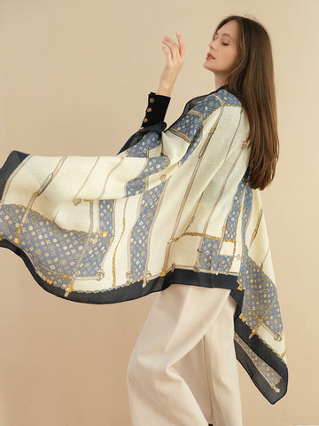 SF1368-NAV So Elegant And Fashion Floral Scarf Best Choice