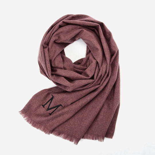 SF1375-DARKPURPLE - New women's solid color embroidered scarf
