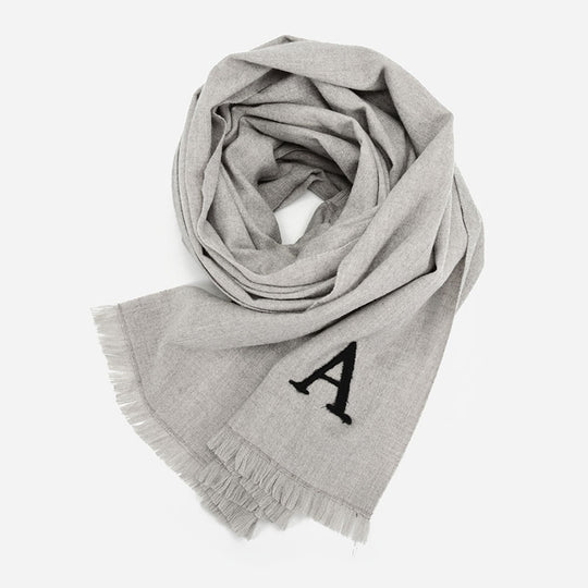 SF1375-GREY-A - New women's solid color embroidered scarf