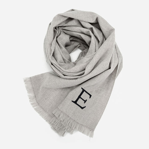 SF1375-GREY-E - New women's solid color embroidered scarf
