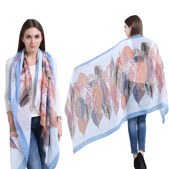 SF1380-BLU - Lady Winter Large Shawl Wraps